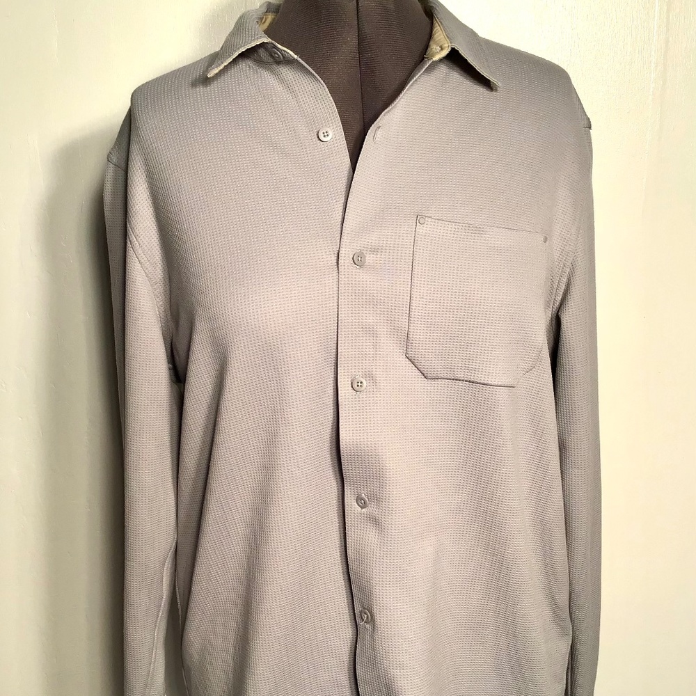 REI Co-op Sun Up Shirt Men's Gray Button Down Long -Sleeve Size Large - Picture 2 of 8